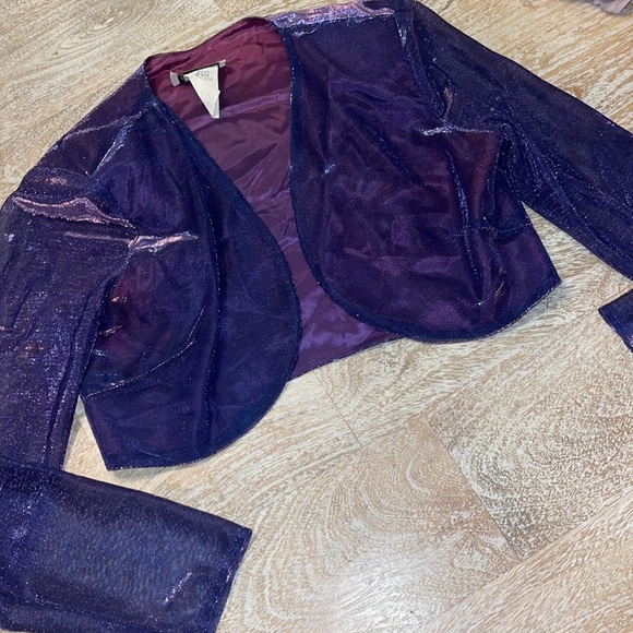Vintage Jackets & Blazers - Vintage Steppin out bolero jacket purple lame